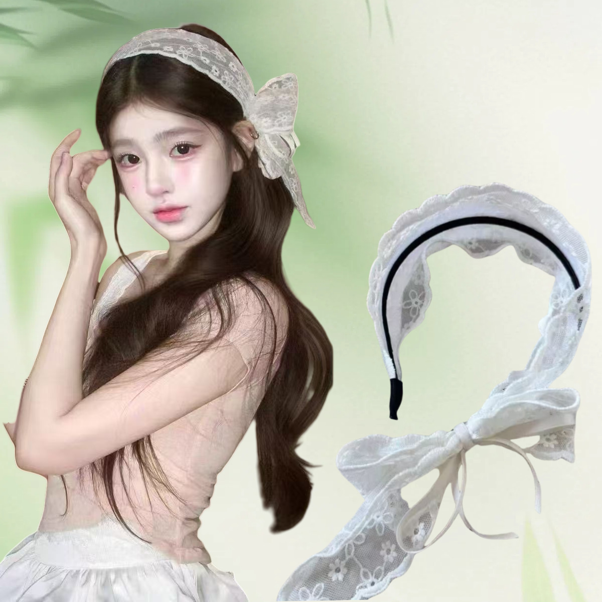 Lace Ribbon Trim - Neue Vintage Pastorale Spitze Haarband Weiße
