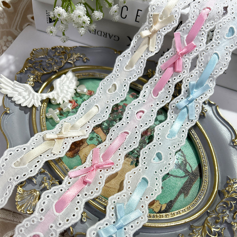 Lace Ribbon Trim - 1 Yard Schleife Plissee Spitze Lolita