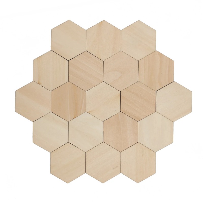 Christmas Craft Embellishment - 10–120 mm hölzerne sechseckige leere Scheiben,
