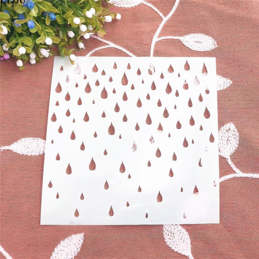 Embellishments For Scrapbooking - 15*15 Regentropfen Sammelalbum Schablonen Spray Kunststoff