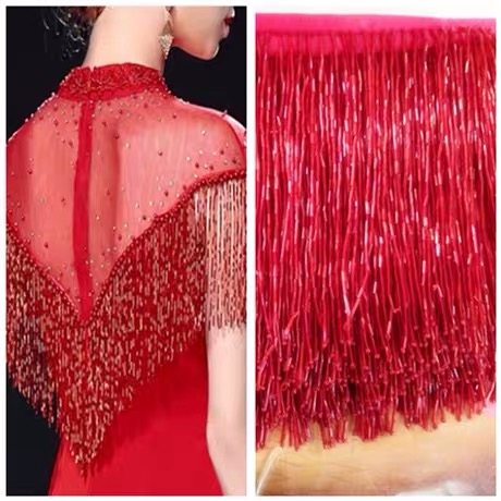 Silberner Perlenfransenbesatz  – Beaded Trim Fringe Bewertung und Preis