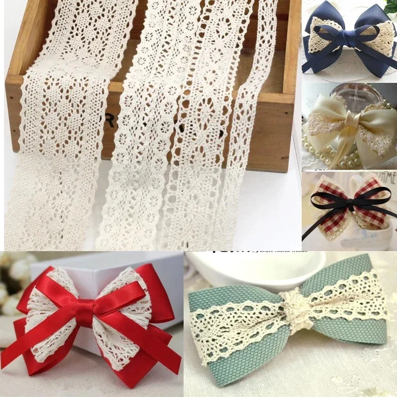 Elfenbeinweißes Baumwoll-Spitz – Lace Ribbon Trim Bewertung und Preis