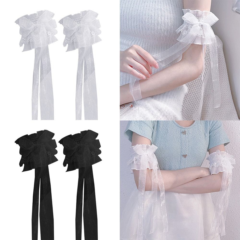 Arm stulpen Bowknot Arm Ärmel  – Lace Ribbon Trim Bewertung und Preis