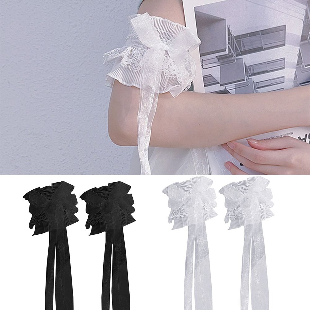 Arm stulpen Bowknot Arm Ärmel  – Lace Ribbon Trim Bewertung und Preis